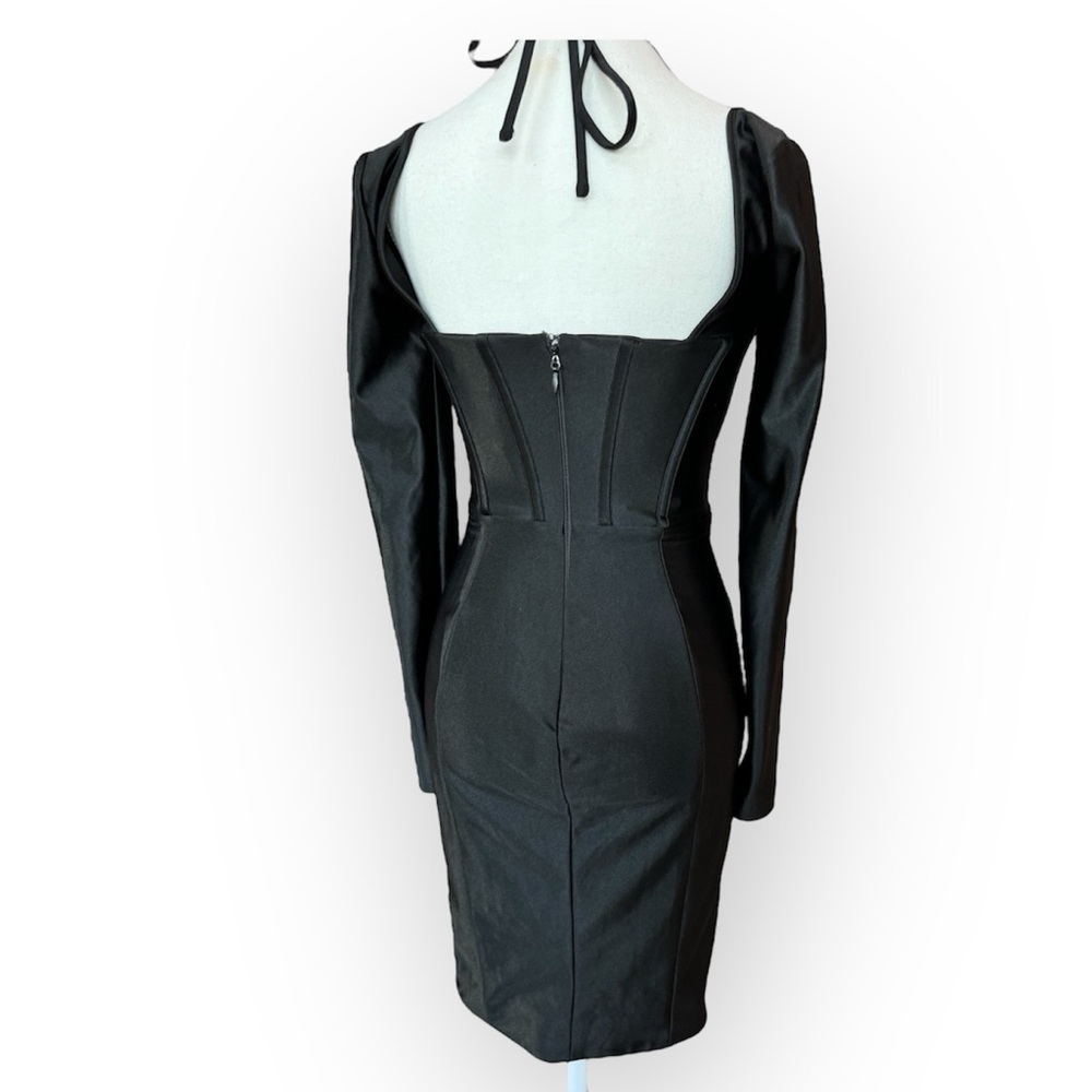 House of CB GRAZIA BLACK DISCO SATIN CORSET DRESS - Picture 6 of 16